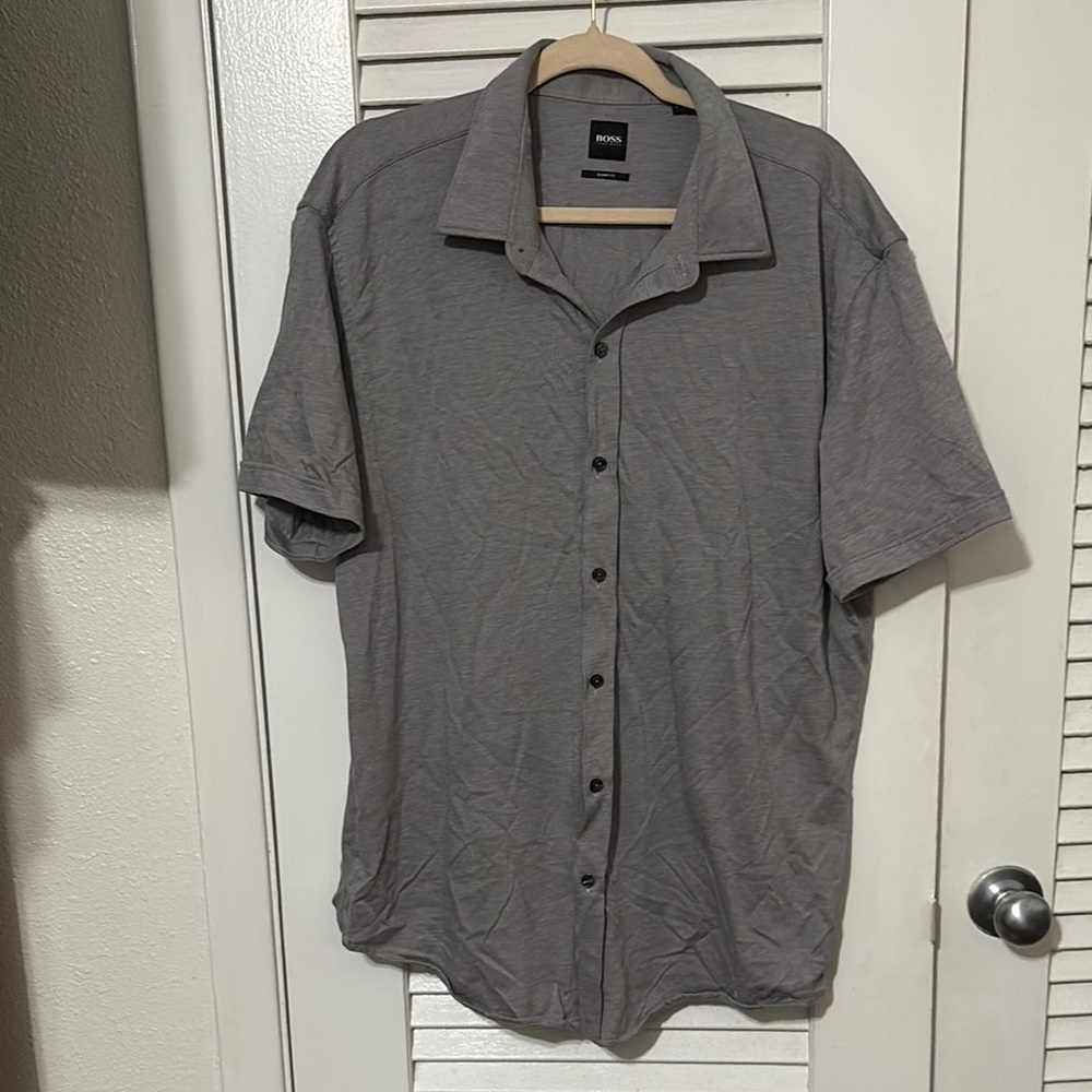 Boss Gray Casual Button Down Shirt